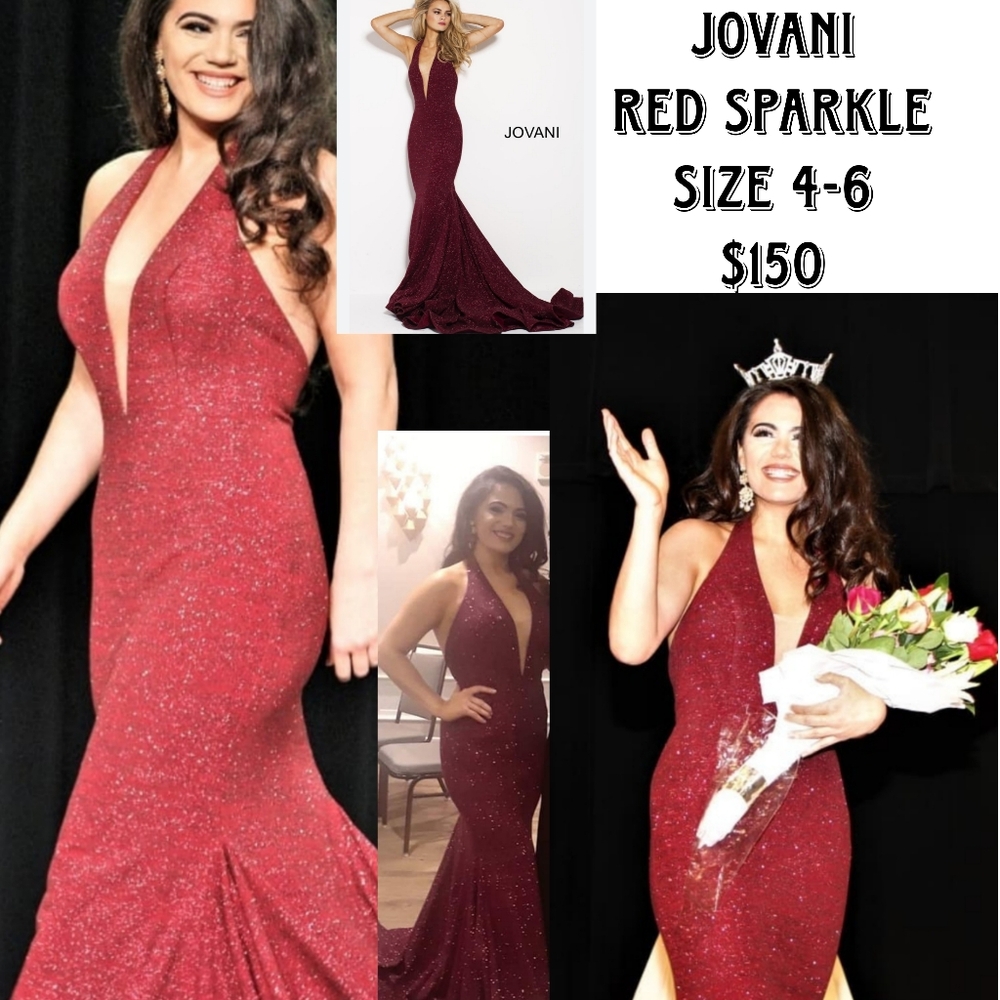Jovani Red Sparkle Gown